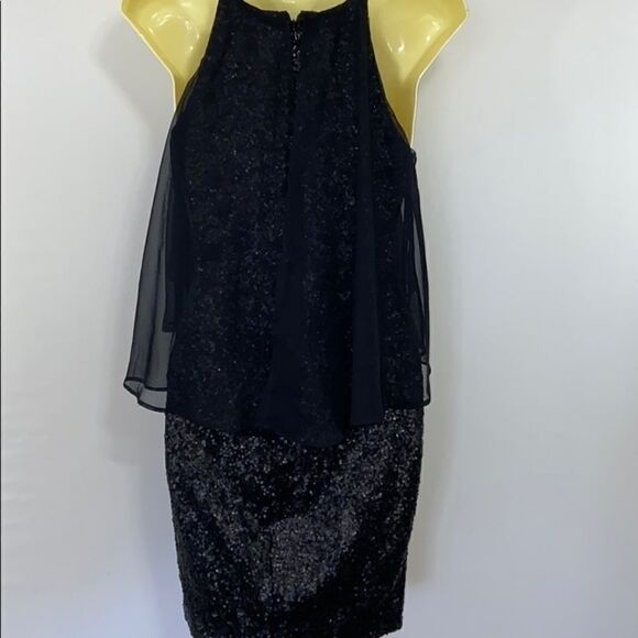 Dress The Population  Dress Black Sequin Peplum Dress New with Tags Sz XS - Picture 8 of 9